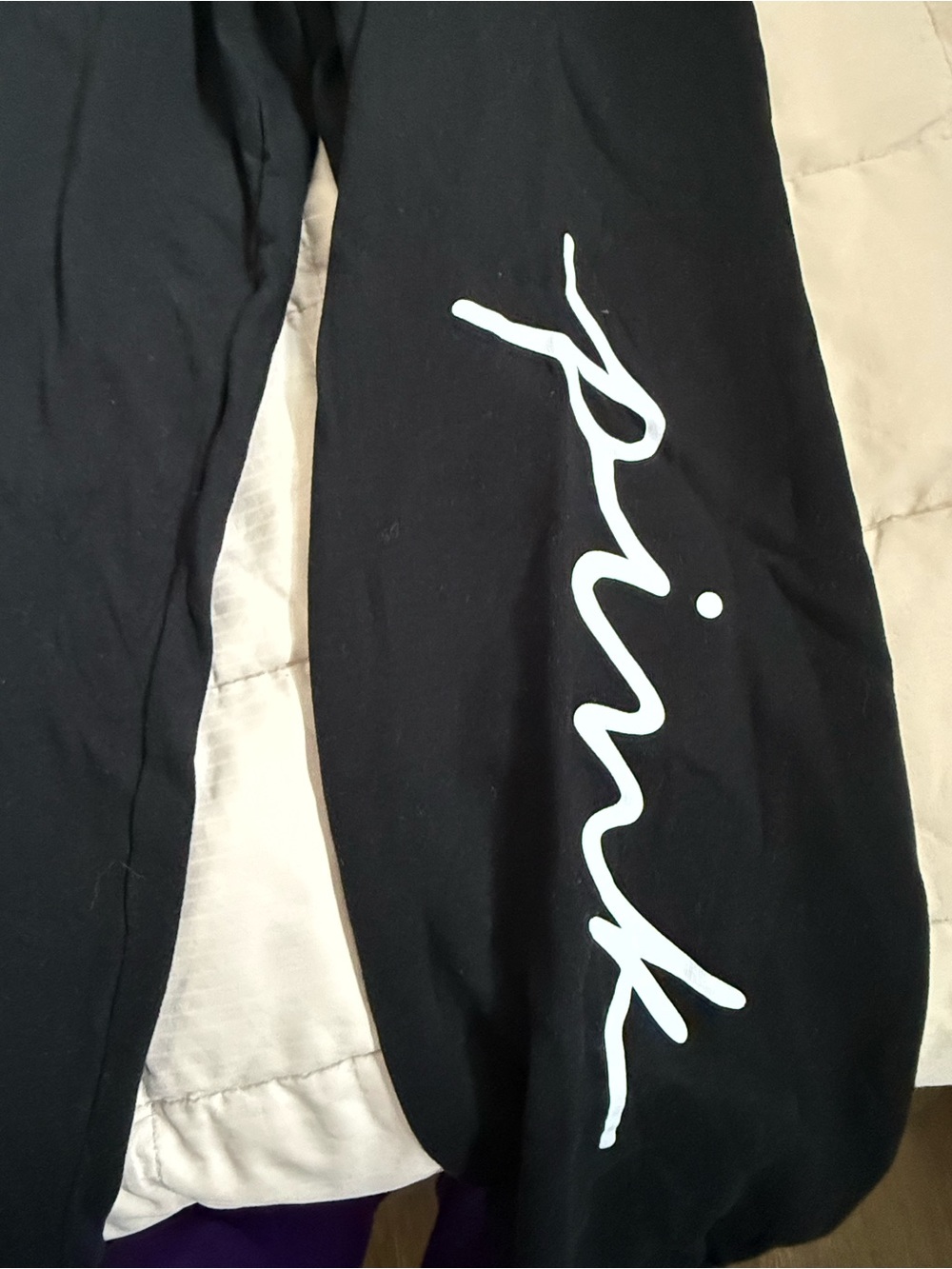 PINK Victoria's Secret Black Lounge Shorts with Script Tag
